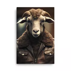 COOL SHEEP, BILD AUF LEINWAND (91X61X3,8CM) - FERTIG ZUM AUFHäNGEN via SHOMUGO - Dein Brand Store im Online Marktplatz