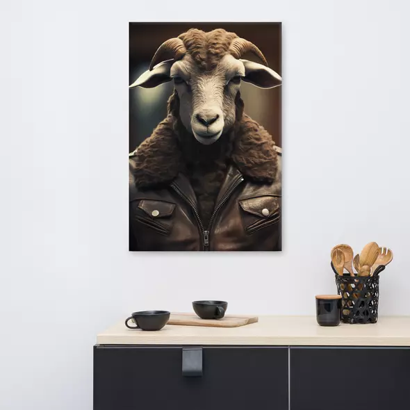 COOL SHEEP, BILD AUF LEINWAND (91X61X3,8CM) - FERTIG ZUM AUFHäNGEN via SHOMUGO - Dein Brand Store im Online Marktplatz