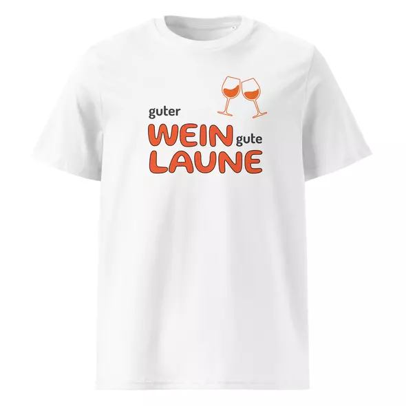 "guter wein. gute laune." t-shirt in kooperation mit orange & natural wines – genussvoll stilvoll online kaufen bei 